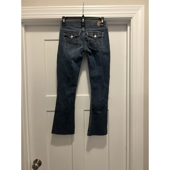 Levi's 524 too superlow Bootcut Dark Wash Women’s Blue Jeans Denim Size 0 Y2K - Picture 7 of 10